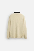 CONTRAST COLLAR CARDIGAN