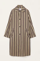 LIMITED EDITION STRIPED COTTON LINEN TRENCH COAT