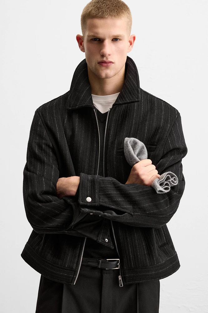 WOOL BLEND STRIPED JACKET