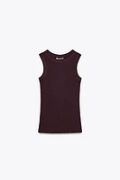 SLEEVELESS RIBBED T-SHIRT