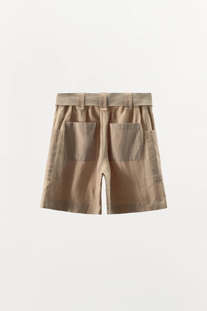 100% LINEN COMBINATION BERMUDA SHORTS LIMITED EDITION