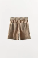 100% LINEN COMBINATION BERMUDA SHORTS LIMITED EDITION