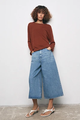 LINEN BLEND KNIT SWEATER