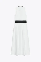 ROBE MIDI EN POPELINE LISERÉS CONTRASTE