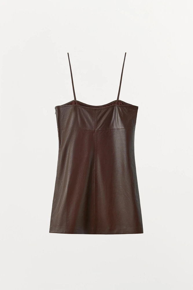 100% LEATHER RUCHED DRESS LIMITED EDITION