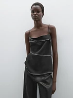 Top with contrasting topstitching