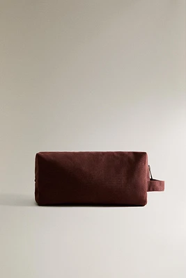 PLAIN COTTON BEACH TOILETRY BAG WITH HANDLE