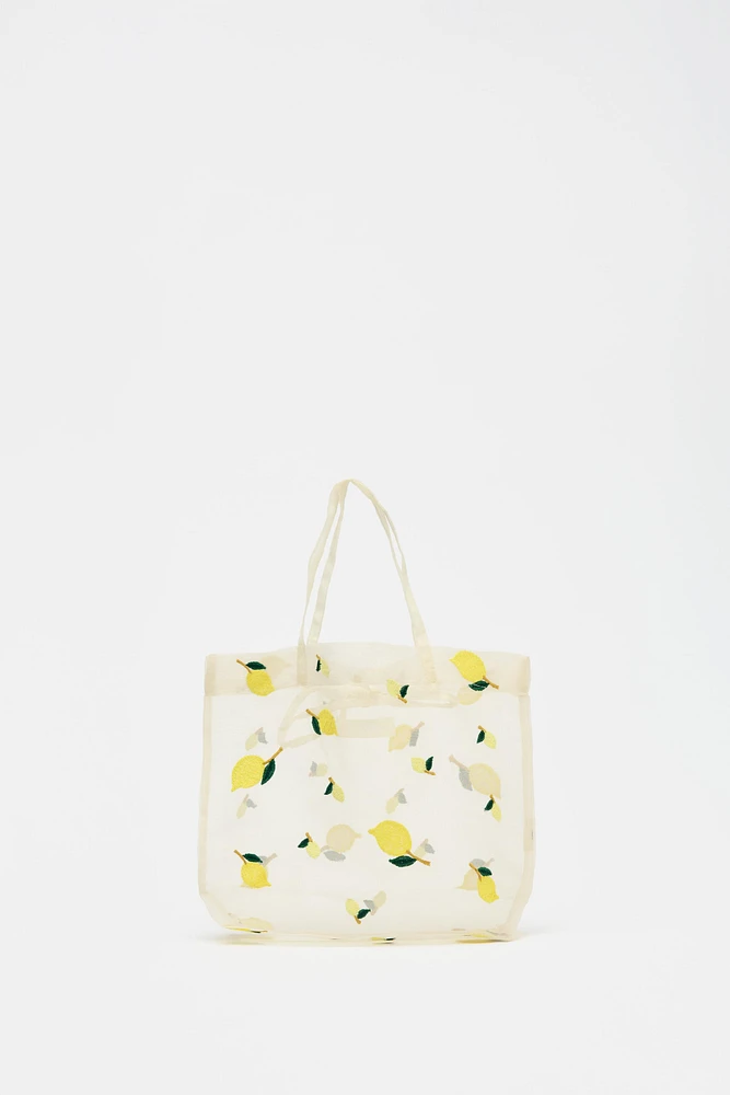 EMBROIDERED FABRIC BAG