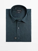 100% linen slim fit shirt