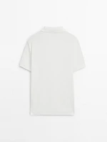 Short sleeve micro-textured polo shirt