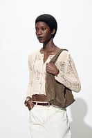 POINTELLE KNIT CARDIGAN