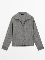 Cotton blend shirt with print detail