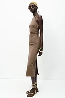 HALTER MIDI DRESS WITH TRIM
