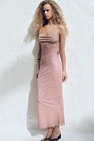 PRINTED TULLE SLIP DRESS