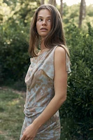 ROBE IMPRIMÉE FLEURIE À PLIS
