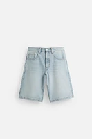 BERMUDA DENIM BAGGY FIT DÉLAVÉ