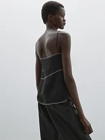 Top with contrasting topstitching