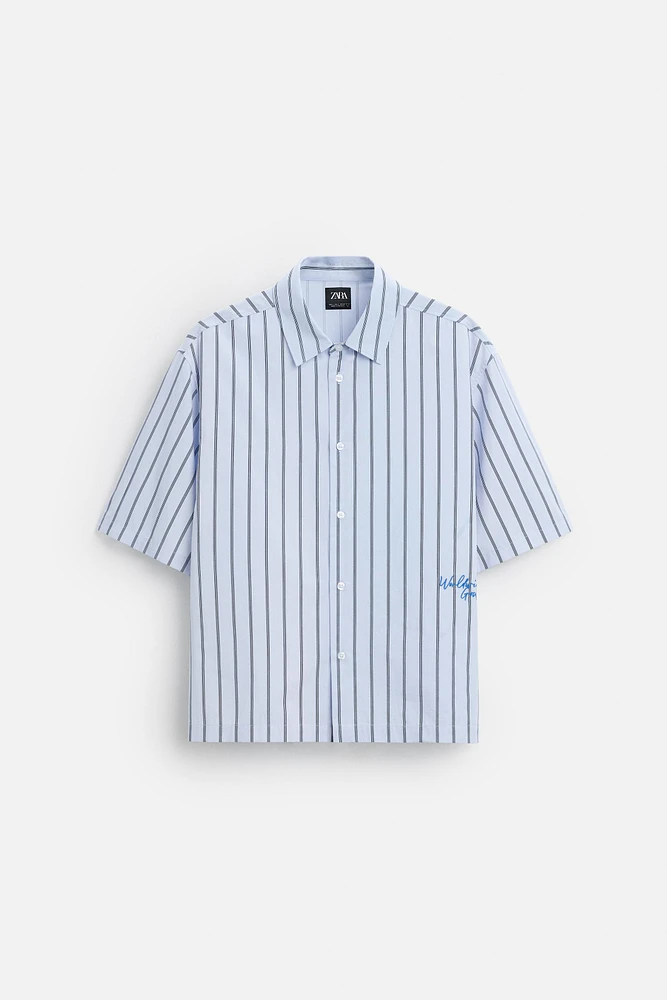STRIPED SHIRT WITH EMBROIDERY