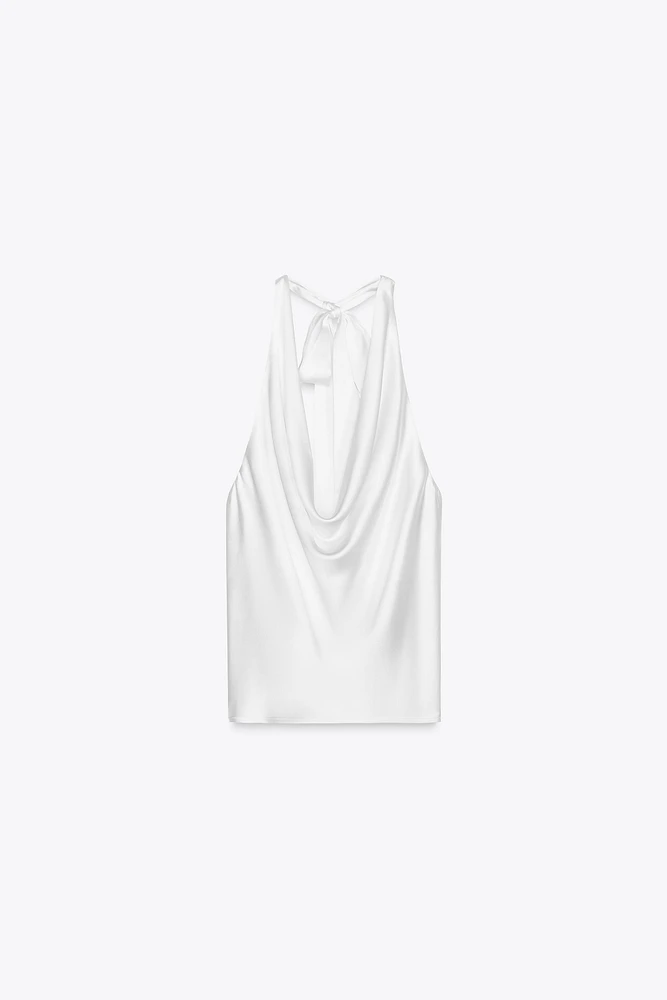 TOP SATINÉ HALTER