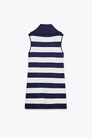 STRIPED KNIT MINI DRESS