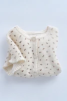 ZARA TIMELESS - FLORAL WAFFLE KNIT T-SHIRT