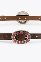 CEINTURE EN CUIR AVEC PIERRES