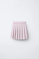 PLEATED TEXTURED WEAVE SKIRT