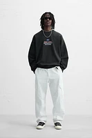 NAUTICAL EMBROIDERED TEXT SWEATSHIRT