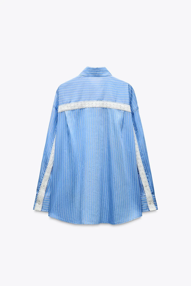 CHEMISE OVERSIZE EN POPELINE RAYÉE