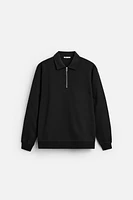 INTERLOCK POLO QUARTER-ZIP SWEATSHIRT