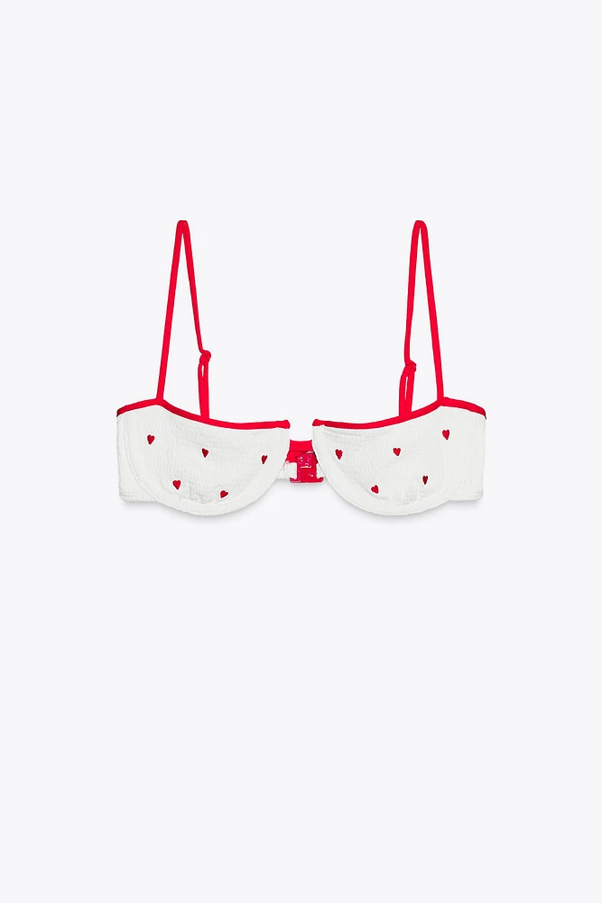 HAUT DE BIKINI À ARMATURES ÉLASTIQUES BRODÉES