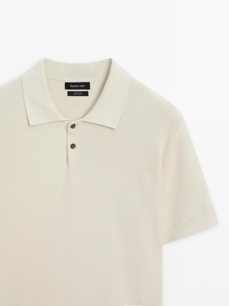 100% cotton knit polo shirt
