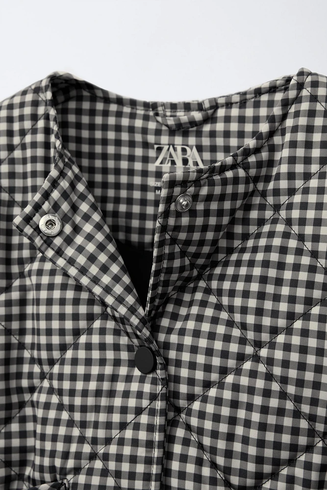 GINGHAM CHECK PADDED JACKET