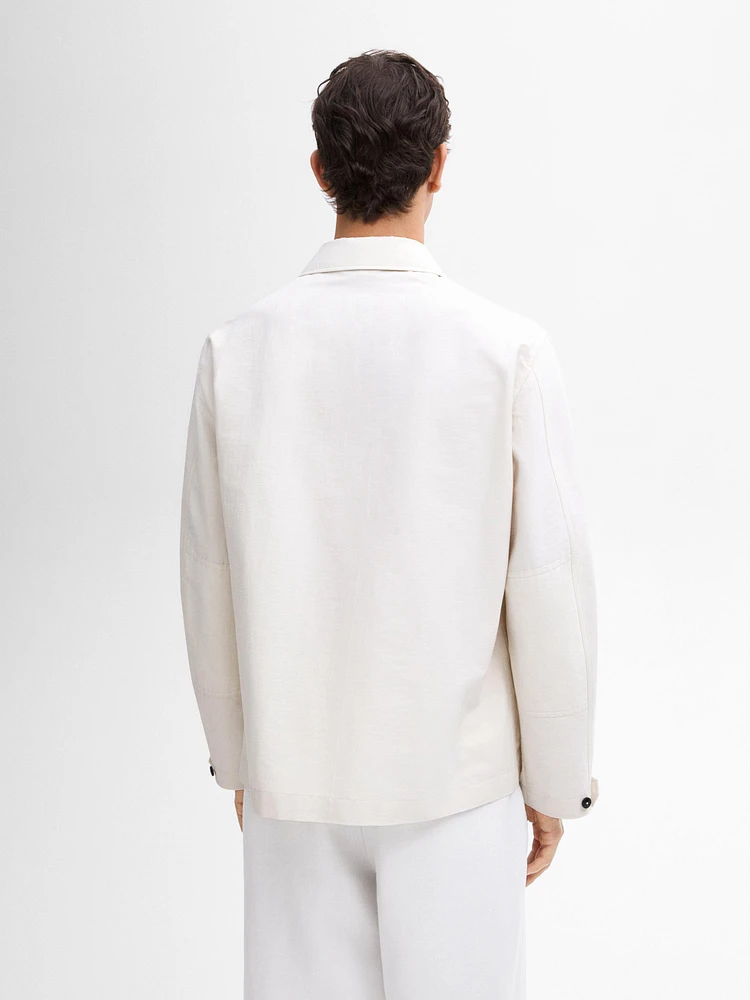 Cotton blend jacket with pockets
