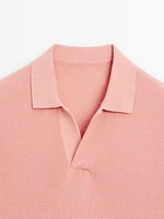 Polo en maille à col V