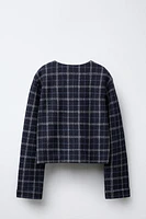TEXTURED PLAID JACKET