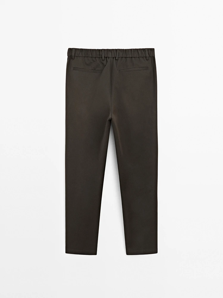 Cotton blend jogger fit trousers