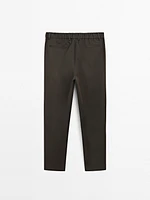 Cotton blend jogger fit trousers