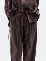 Pantalon à pinces et rayures tennis