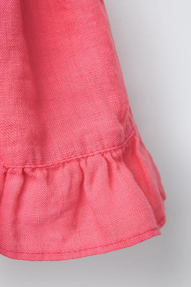 100% LINEN RUFFLED TOP