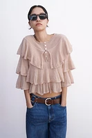 RUFFLED KNIT TOP