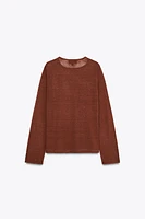 LINEN BLEND KNIT SWEATER