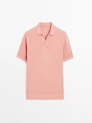 Polo en maille à col V