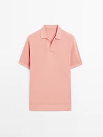Polo en maille à col V