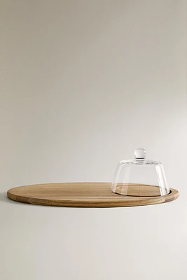 WOODEN TRAY WITH A DOME