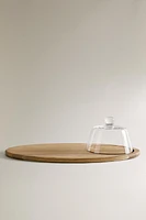 WOODEN TRAY WITH A DOME