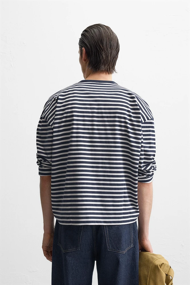 STRIPED PATCH T-SHIRT