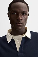 CONTRAST COLLAR POLO SWEATSHIRT