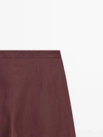 Flowing 100% linen trousers with darts