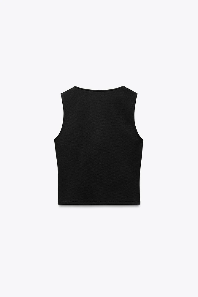 INTERLOCK KNIT VEST TOP